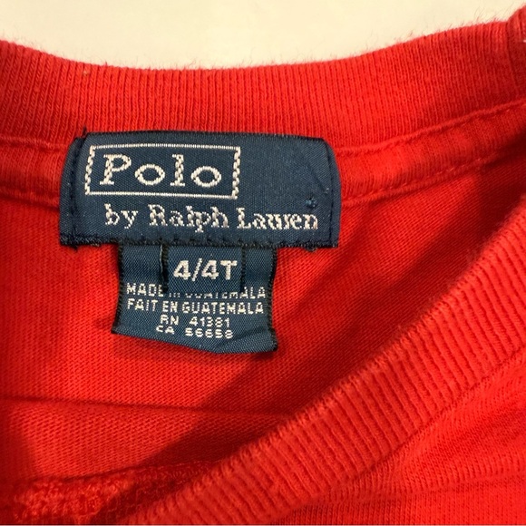 Ralph Lauren Boys Big Pony Polo & Red Tee Shirt Lot Of 2 Sz 4T - Picture 6 of 13
